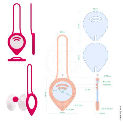 Dimensions for silicon luggage tag