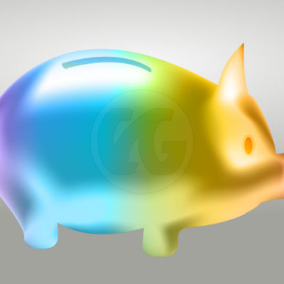 Shinny piggy bank (Adobe Illustrator)