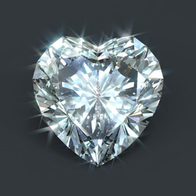 Diamond, heart shaped